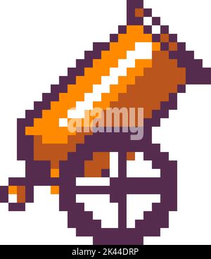 Cannone pixelato, arma per la progettazione di giochi arcade Illustrazione Vettoriale