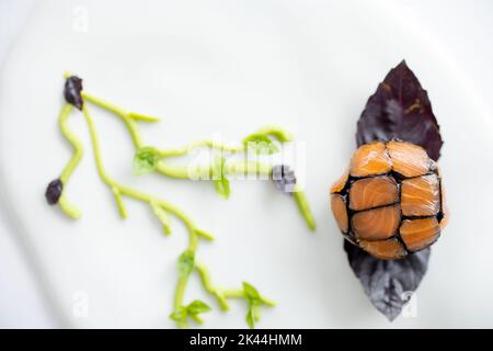 Splendido piatto di alta cucina Foto Stock