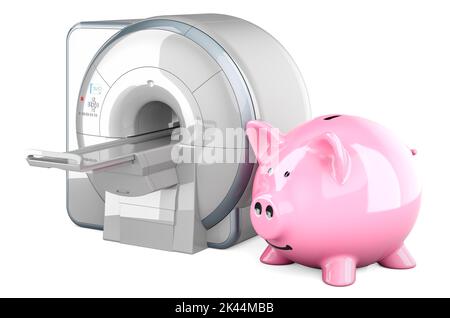 MRI con piggy bank, 3D rendering isolato su sfondo bianco Foto Stock