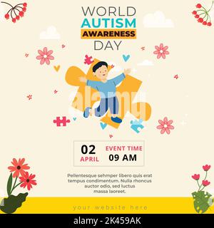 Un vettore di World autism awareness day design Illustrazione Vettoriale