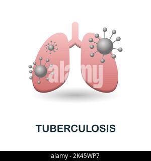 Icona della tubercolosi. 3d illustrazione dalla raccolta deseases. Creative tuberculosis 3D icona per web design, modelli, infografica e altro ancora Illustrazione Vettoriale