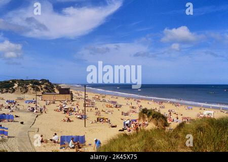 Hemsby spiaggia vicino a Great Yarmouth. Norfolk. In Inghilterra. Regno Unito Foto Stock