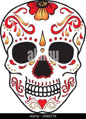 Dia de Los Muertos Sugar Skull Illustrazione Vettoriale