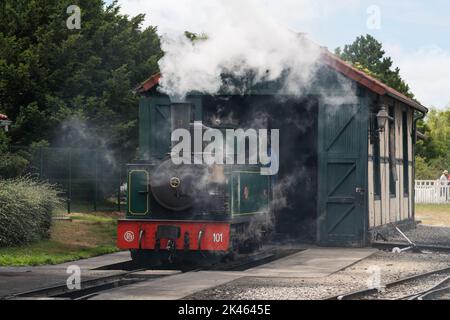 Stazione le Crotoy sulla ferrovia leggera Baie de Somme. Foto Stock