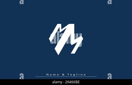Lettere alfabetiche iniziali logo monogramma MM Illustrazione Vettoriale
