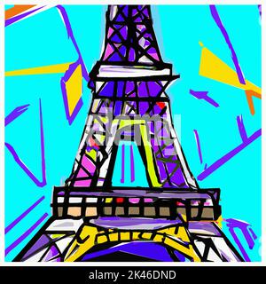 Rappresentazione originale della Torre eiffel - illustrazione vettoriale Illustrazione Vettoriale