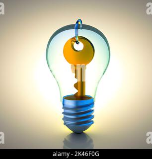 La lampadina della spia e puzzle Foto Stock