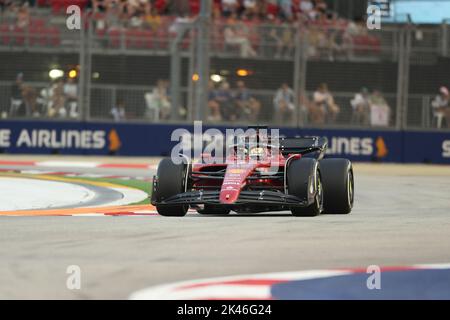 30th 2022 settembre ; Marina Bay, Singapore, Gran Premio FIA di Formula 1: Giornata delle prove libere: Scuderia Ferrari, Charles Leclerc Foto Stock