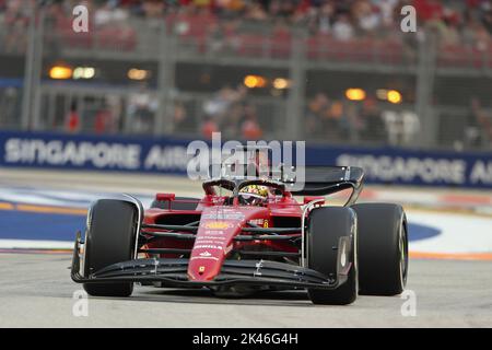 30th 2022 settembre ; Marina Bay, Singapore, Gran Premio FIA di Formula 1: Giornata delle prove libere: Scuderia Ferrari, Charles Leclerc Foto Stock