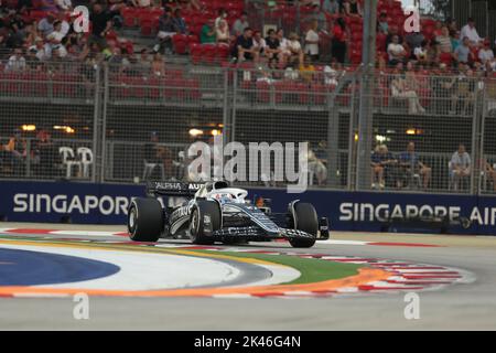 30th 2022 settembre ; Marina Bay, Singapore, Gran Premio FIA di Formula 1: Giornata delle prove libere: Scuderia AlphaTauri, Pierre Gasly Foto Stock