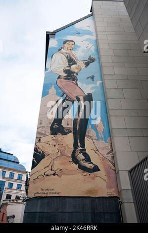 Disegno a muro (Comic Strip Route) a Bruxelles, Belgio Foto Stock