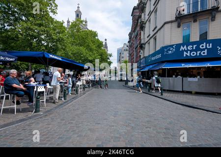 Ristorante di pesce Mer du Nord in Rue Sainte-Catherine, Bruxelles, Belgio Foto Stock