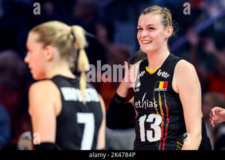 Arnhem, Paesi Bassi. 30th Set, 2022. ARNHEM, PAESI BASSI - Settembre 30: Marlies Janssens durante il Pool Una fase 1 incontro tra Paesi Bassi e Belgio il giorno 8 del Campionato Mondiale FIVB Volleyball Womens 2022 al Gelredome il 30 Settembre 2022 ad Arnhem, Paesi Bassi (Foto di Peter Lous/Orange Pictures) Credit: Orange Pics BV/Alamy Live News Foto Stock