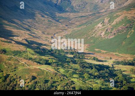 La valle di Deepdale vicino a Patterdale nel Distretto dei Laghi Inglese Foto Stock