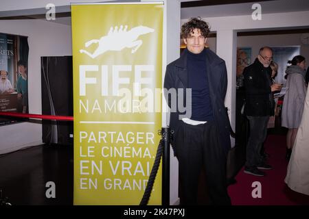 Namur, Belgio. 30th Set, 2022. L'attore-regista Louis Garrel posa per il fotografo durante la notte di apertura del FIFF 'Festival International du Film Francophone de Namur', venerdì 30 settembre 2022 a Namur. BELGA PHOTO JULIETTE BRUYNSEELS Credit: Belga News Agency/Alamy Live News Foto Stock