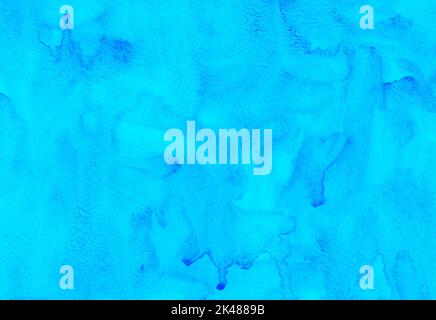 Acquerello colore azzurro blu azzurro. Macchie sulla carta. Foto Stock
