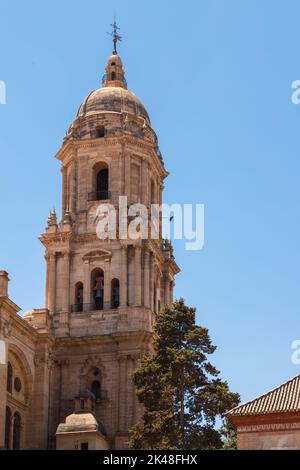 Chiesa torre della Cattedrale di Malaga o la Santa Iglesia Catedral Basílica de la Encarnación. Foto Stock