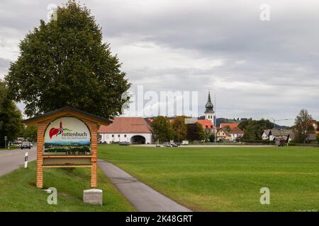 Paesaggio urbano sulla pittoresca città di Rottenbuch, Germania. Foto Stock