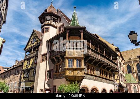 Das Pfisterhaus Maison Pfister a Colmar, Elsass, Frankreich | Maison Pfister a Colmar, Alsazia, Francia Foto Stock