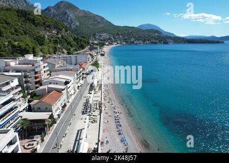 Sutomore, Montenegro. Come visto da Drone. Foto Stock