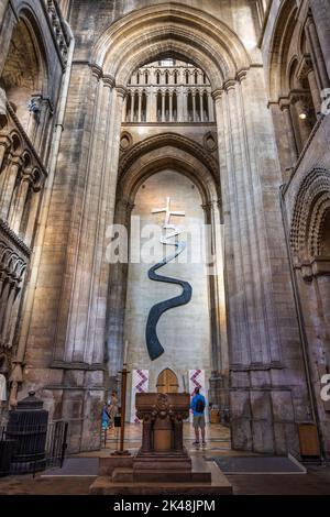 Interno della torre ovest della cattedrale di Ely a Ely, Cambridgeshire, Inghilterra, Regno Unito Foto Stock