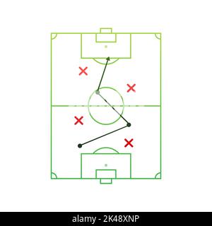 Strategia. Business e finanziario. Sport di squadra. Modello di lavagna tattica del gioco. Illustrazione Vettoriale