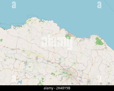 Puerto Plata, provincia della Repubblica Dominicana. Aprire la mappa stradale Foto Stock