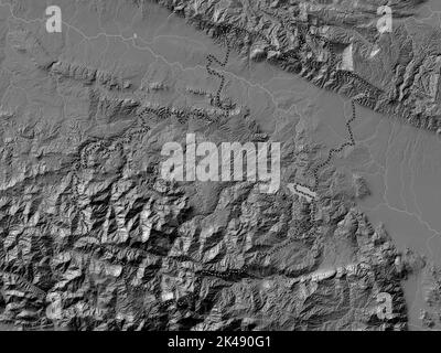 Santiago, provincia della Repubblica Dominicana. Mappa altimetrica bilivello con laghi e fiumi Foto Stock