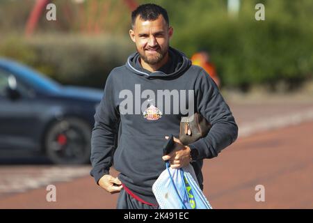 Sunderland, Regno Unito. 1st ottobre 2022. Sunderland's Bailey Wright durante la partita del campionato Sky Bet tra Sunderland e Preston North End allo Stadio di luce, Sunderland sabato 1st ottobre 2022. Credit: MI News & Sport /Alamy Live News Foto Stock