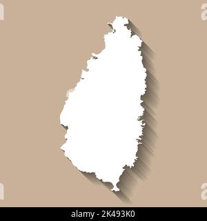 Sagoma della mappa del paese vettoriale di Santa Lucia Illustrazione Vettoriale