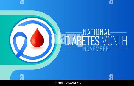 Il mese nazionale del diabete è osservato ogni anno nel mese di novembre, è la principale campagna globale di sensibilizzazione focalizzata sul diabete. Illustrazione vettoriale Illustrazione Vettoriale