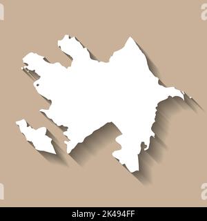 Silhouette mappa vettoriale paese dell'Azerbaigian Illustrazione Vettoriale