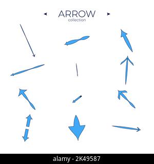Frecce colorate. Raccolta di vettori frecce. Frecce di direzione. Per il disegno di Web site. Navigazione vettoriale Illustrazione Vettoriale