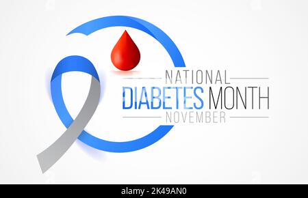 Il mese nazionale del diabete è osservato ogni anno nel mese di novembre, è la principale campagna globale di sensibilizzazione focalizzata sul diabete. Illustrazione vettoriale Illustrazione Vettoriale