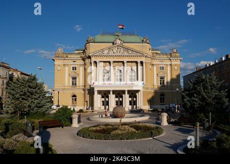 Teatro Nazionale Croato Ivan pl. Zajc a Rijeka, Croazia, Europa. Foto Stock