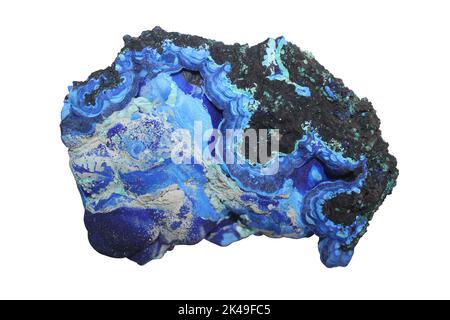 Crosta di azurite mamillata con malachite e wad, Copper Queen Mine, Bisbee, Arizona Foto Stock