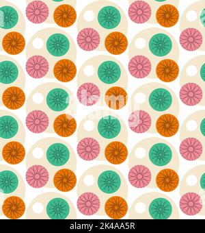 Motivo vettoriale minimalista senza cuciture con forme geometriche e colori di stile moderno Illustrazione Vettoriale