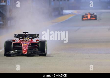 Singapore. 1st 2022 ottobre ; Marina Bay, Singapore, Gran Premio FIA di Formula 1: Giornata di qualificazione: Scuderia Ferrari, Charles Leclerc Credit: Action Plus Sports Images/Alamy Live News Foto Stock