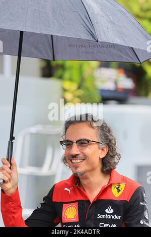 Singapore. 1st 2022 ottobre ; Marina Bay, Singapore, Gran Premio FIA di Formula 1: Giornata di qualificazione: Scuderia Ferrari Team Racing Direttore e responsabile pista, Laurent Mekies Credit: Action Plus Sports Images/Alamy Live News Foto Stock