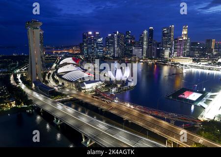 Singapore. 1st ottobre 2022. Illustrazione della pista durante il Gran Premio di Singapore della Formula 1 Singapore Airlines 2022, 17th° round del Campionato del mondo FIA di Formula uno 2022 dal 30 settembre al 02 ottobre 2022 sul circuito di Marina Bay Street, a Singapore - Foto: DPPI/DPPI/LiveMedia Credit: Independent Photo Agency/Alamy Live News Foto Stock