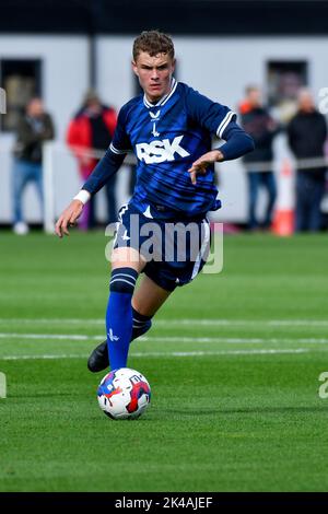 Swansea, Galles. 1 ottobre 2022. Harvey Kedwell di Charlton Athletic durante la partita della Professional Development League tra Swansea City Under 18 e Charlton Athletic Under 18 alla Swansea City Academy di Swansea, Galles, Regno Unito, il 1 ottobre 2022. Credit: Duncan Thomas/Majestic Media. Credit: Majestic Media Ltd/Alamy Live News Foto Stock