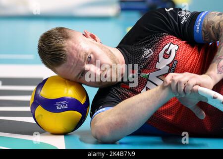 Taranto, Italia. 01st Ott 2022. Ivan Zaytsev (Cucine Lube Civitanova) durante Gioiella Prisma Taranto vs Cucine Lube Civitanova, Volley Campionato Italiano Serie A Men Superleague a Taranto, Italia, Ottobre 01 2022 Credit: Independent Photo Agency/Alamy Live News Foto Stock