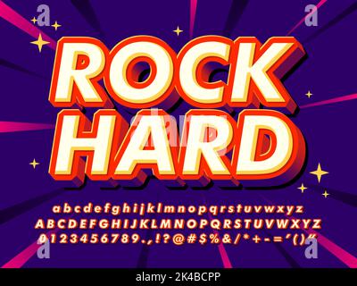 Audace Orange Rock Hard Modern 3D effetto Pop Text Illustrazione Vettoriale