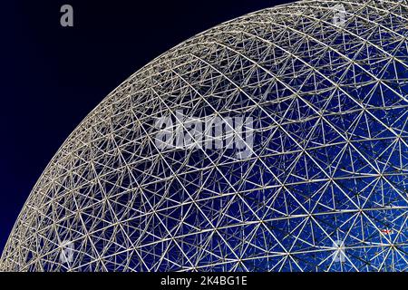 La biosfera di Montreal nel Parc Jean Drapeau, Ile Sainte-Helene, Montreal, Quebec, Canada. Foto Stock