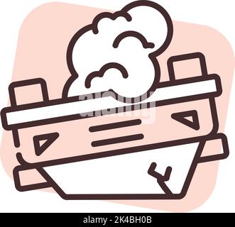 Auto incidente auto demolita, illustrazione, vettore su sfondo bianco. Illustrazione Vettoriale