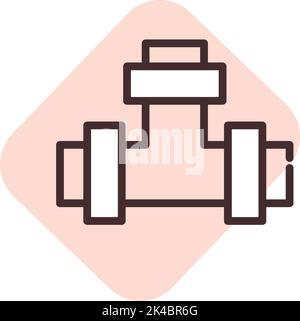 Manutenzione idraulica, illustrazione, vettore su sfondo bianco. Illustrazione Vettoriale