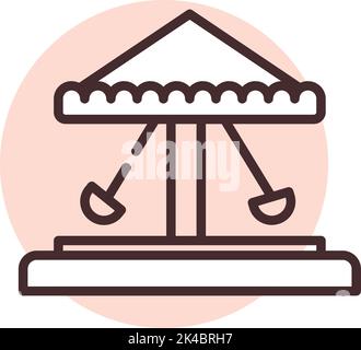 Park carosello, illustrazione, vettore su sfondo bianco. Illustrazione Vettoriale