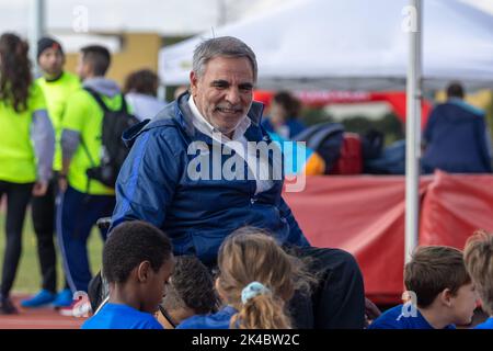 Pista di atletica Gabre Gabric, Brescia, Italia, 01 ottobre 2022, sandrino Porru, presidente di FISPES, durante i Campionati Italiani di Paratletica - finali nazionali - Atletica Italiana Foto Stock