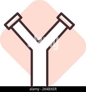 Tubazione a due vie, illustrazione, vettore su sfondo bianco. Illustrazione Vettoriale