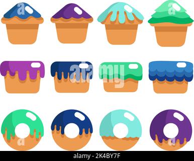 Dolci da forno, illustrazione, vettore su sfondo bianco. Illustrazione Vettoriale